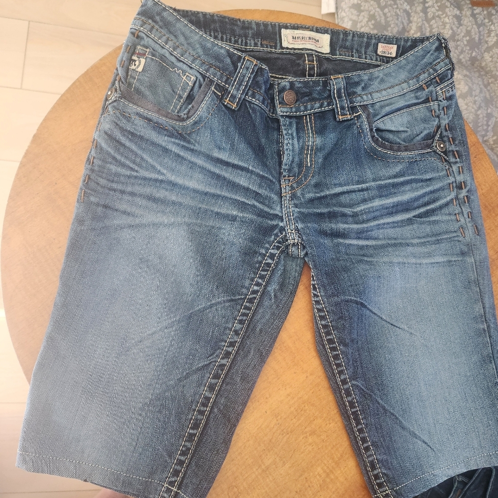 MEK Women's Blue Jean Bermuda Shorts, Size 28